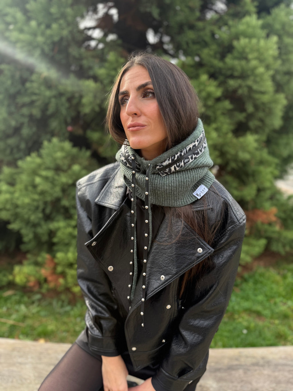 Cagoule verte zebré