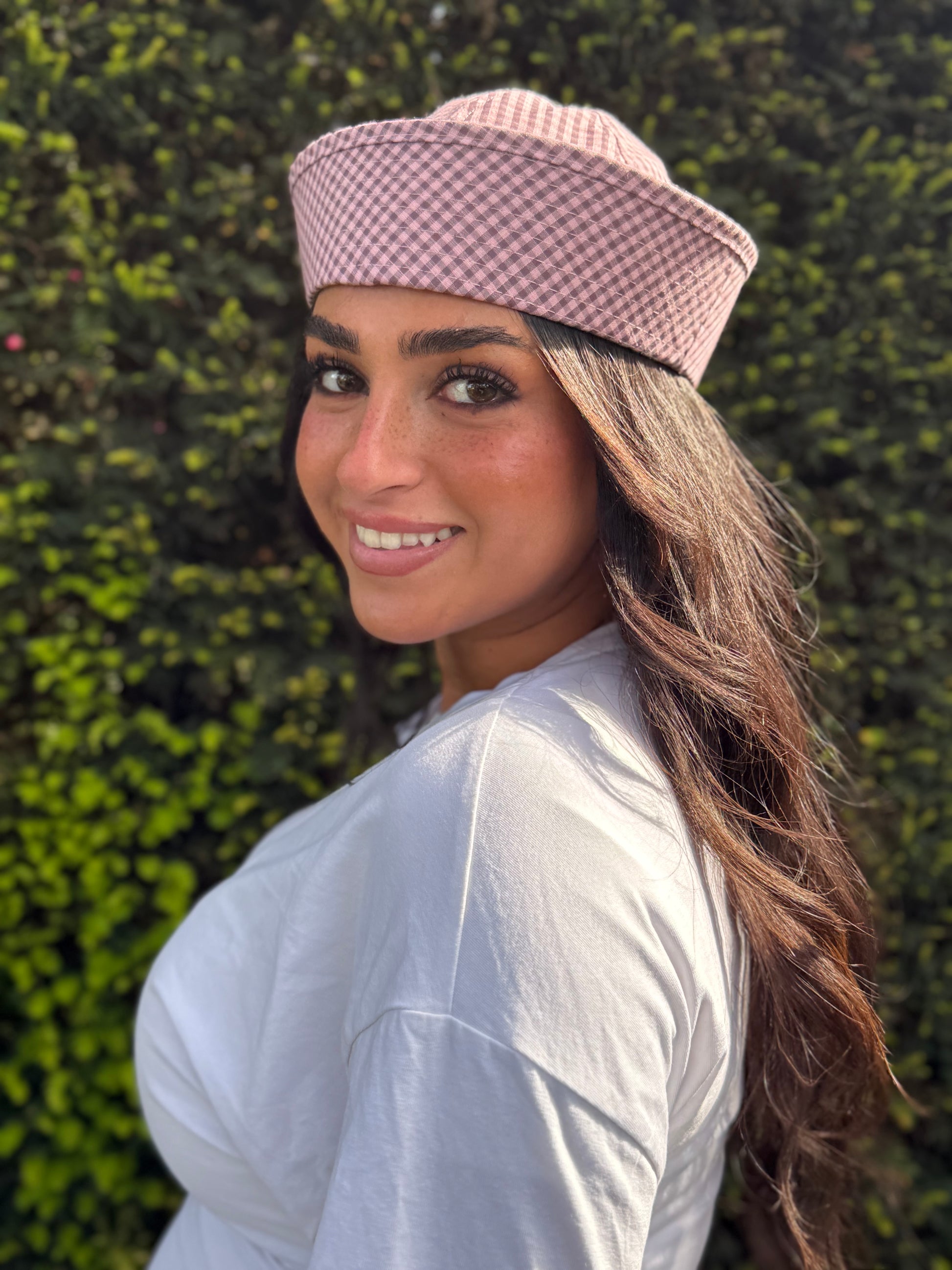 Taylor hat rose damier