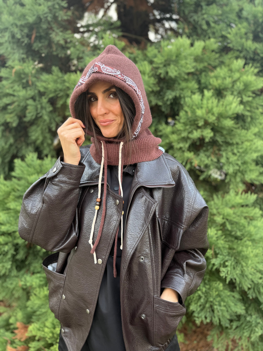 Cagoule marron bandana