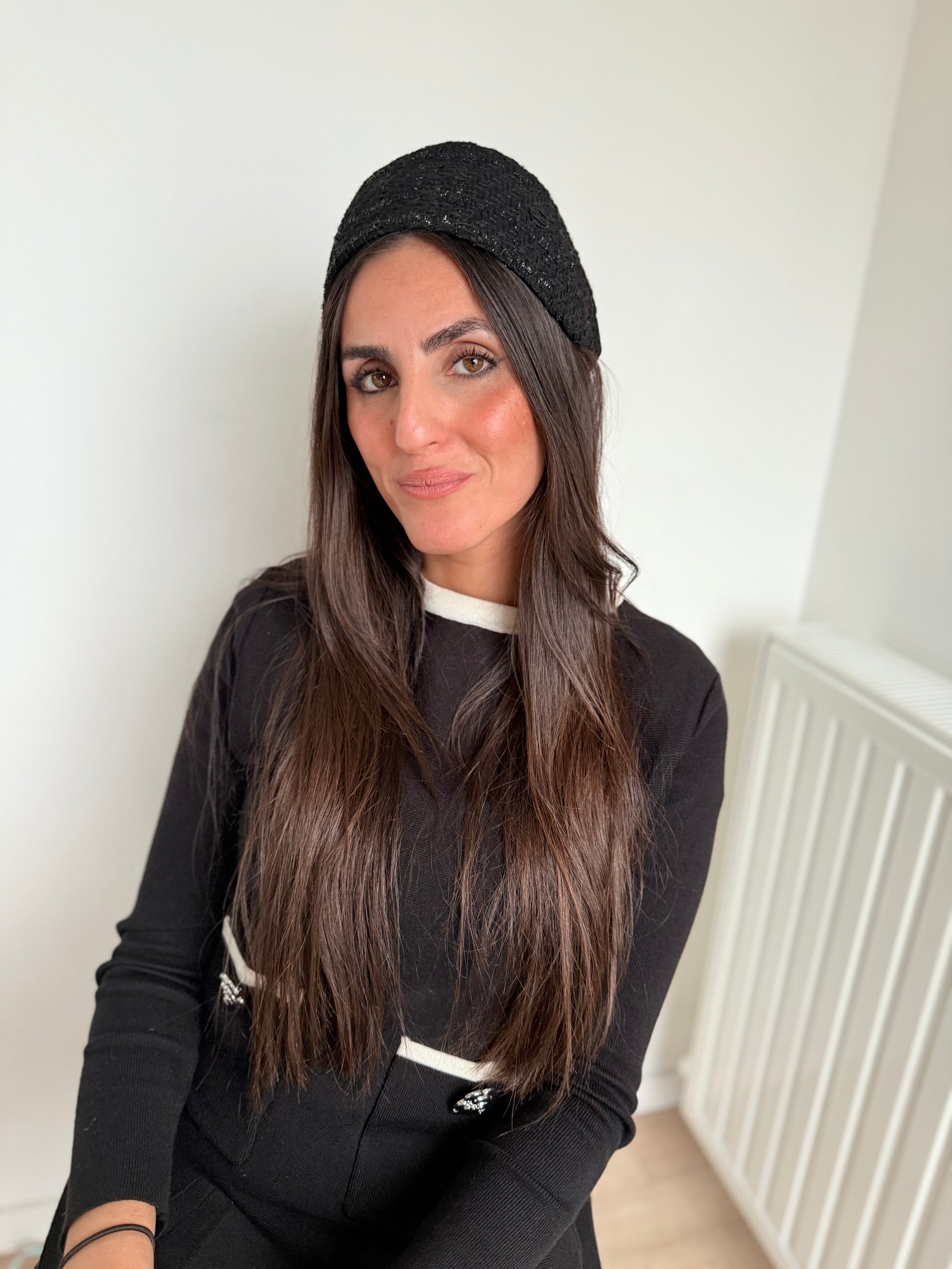 Serre tête tweed noir