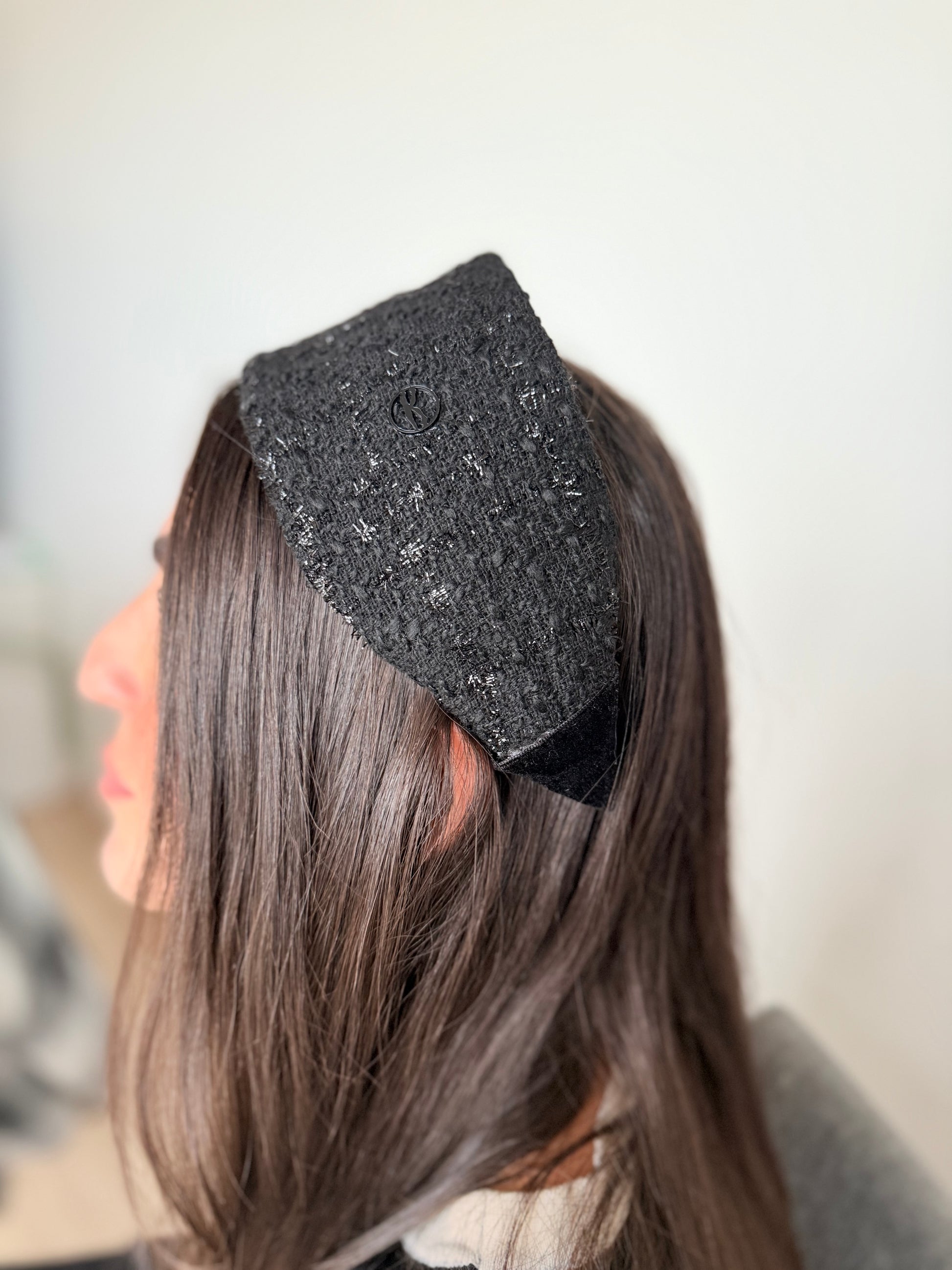Serre tête tweed noir