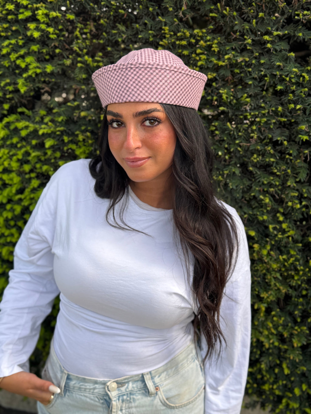 Taylor hat rose damier