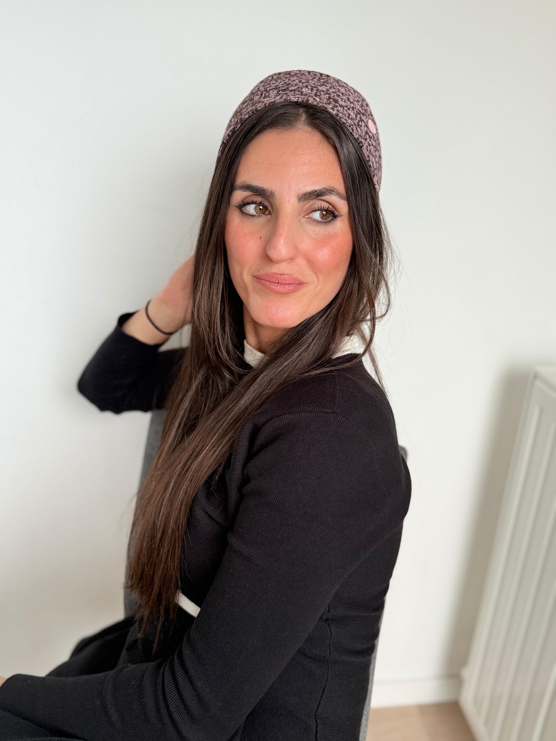 Serre tête marron rose