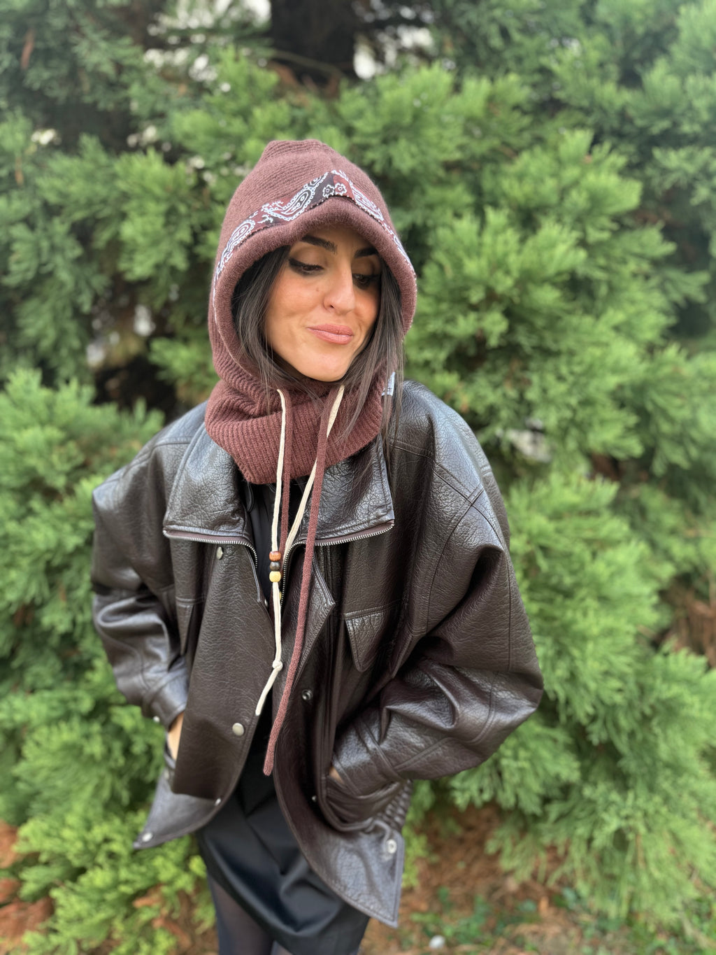 Cagoule marron bandana