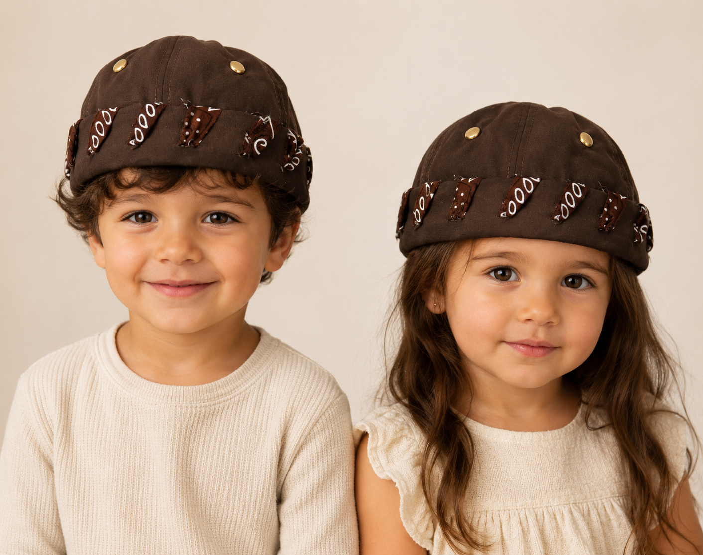 Docker enfant marron bandana